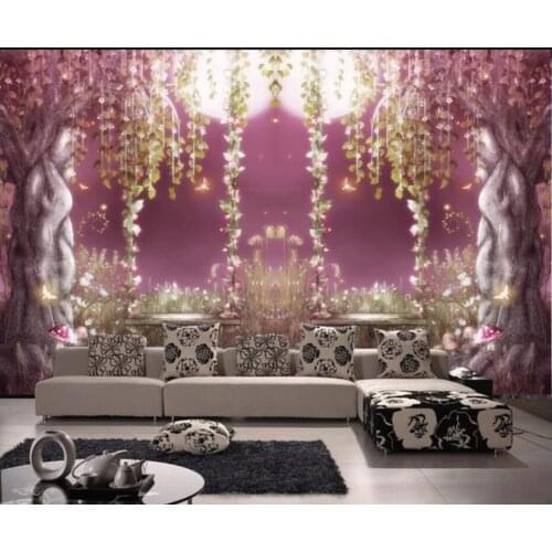 Custom photo 3d wallpaper Fantasy fairyland flower vine old tree living room home decor 3d wall murals wallpaper for walls 3 d