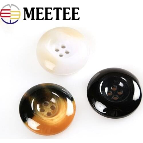30pcs Meetee Plastic Resin Buttons 4-holes for Sweater Windbreaker Coat Buckles DIY Sewing Craft Clothes Accessories C3-26