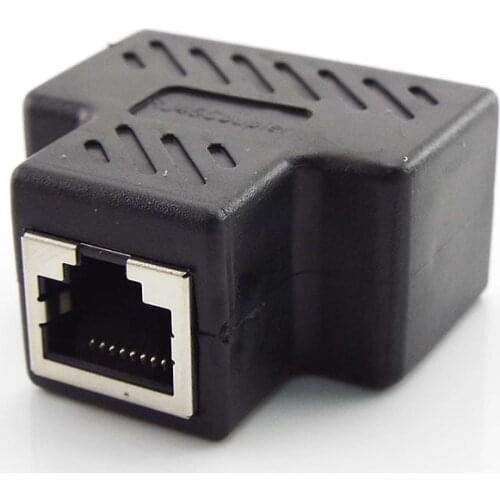 RJ45 Splitter Extender Plug Adapter 1 To 2 Ways Network Connector Network Cable Female Distributor Ethernet Network C For Laptop