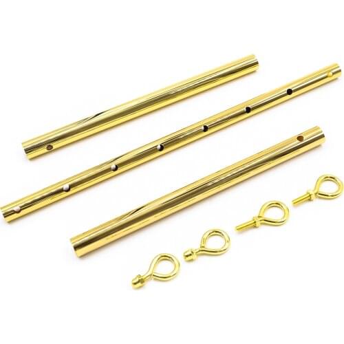 Golden Adjustable Expandable Stainless Steel Spreader Bar for Bdsm Fetish Slave Handcuffs Ankle Cuffs Bondage Swing Sex Toys
