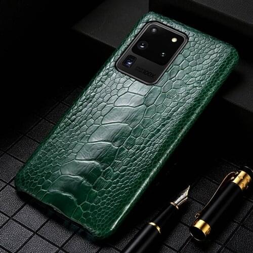 LANGSIDI Luxury Ostrich Leather case For Samsung Galaxy S20 plus A51 a70 s10 Genuine leather cover For Samsung s21 ultra s21plus