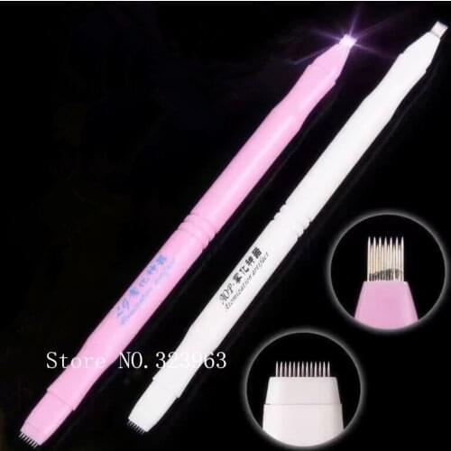 2 head Pen Microblading pen tattoo machine for permanent makeup eyebrow tattoo manual pen needle blade microblading