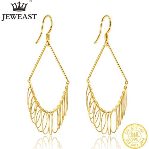24K Pure Gold Earring Real AU 999 Solid Gold Earrings Nice Good Hollow Ball Tassel Upscale Trendy Fine Jewelry Hot Sell New 2020