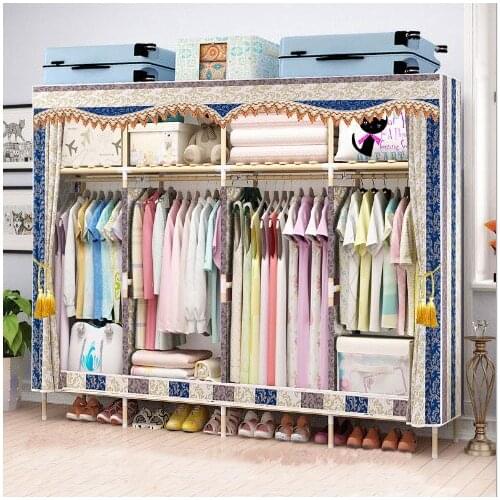 Solid wood wardrobe easy assembled wardrobe length 205 cm