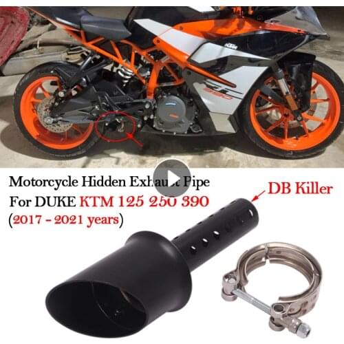 Slip On Motorcycle Hidden Mini Exhaust Pipe Modified Escape Moto Muffler DB Killer For DUKE KTM RC390 125 250 390 2017 - 2021