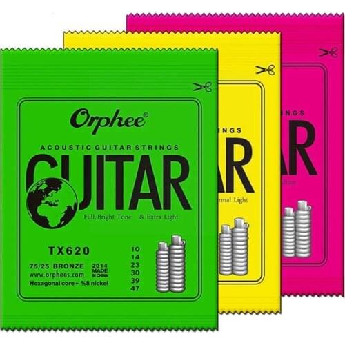 Strings For Acoustic Guitar TX Series Green Phosphor Guitar Parts Hexagonal Accessories Carbon Steel Metal Folk String H5B3