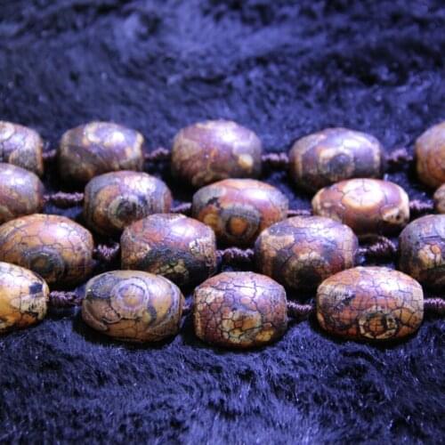 12x16mm Tibetan Stone Rice Beads Tibetan Mystical Charms Dzi Gems Stone Tibetan Matte Turtleback Drum Beads
