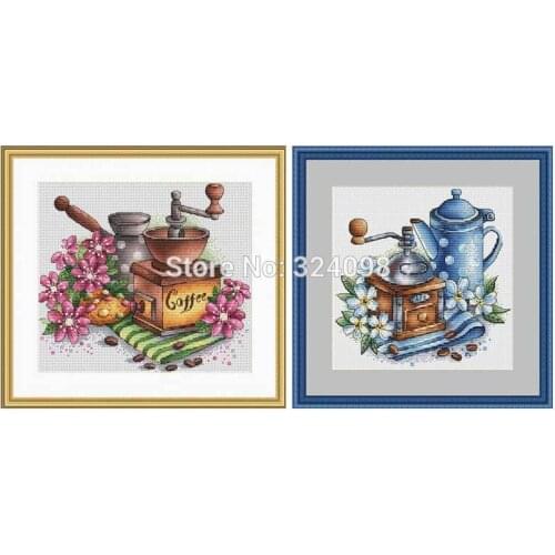 Coffee grinder patterns Counted Cross Stitch 11CT 14CT 18CT DIY wholesale Chinese Cross Stitch Kits Embroidery Needlework Sets