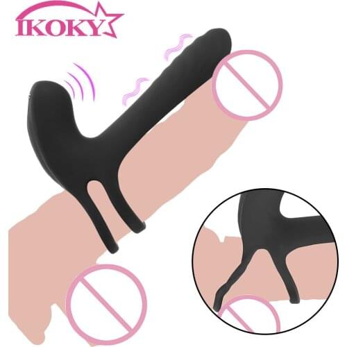 9 Frequency Male Penis Ring Vibrator Share Vibrating Clitoris Stimulator Delayed Ejaculation Erection Sex Toys For Couple Men
