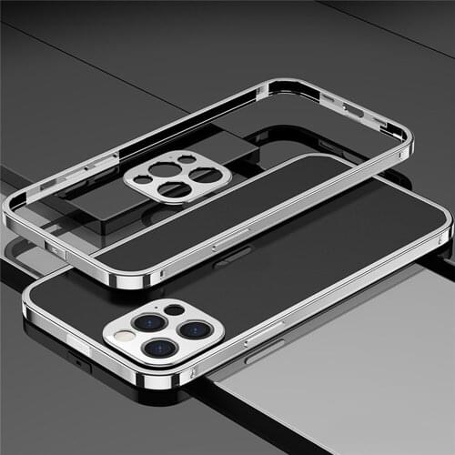 Protective Case Cover Ultra-thin Metal Frame Phone Back Case Shell for iPhone 12/12 Mini/ 12 Pro/ 12 Pro Max Phone Protector