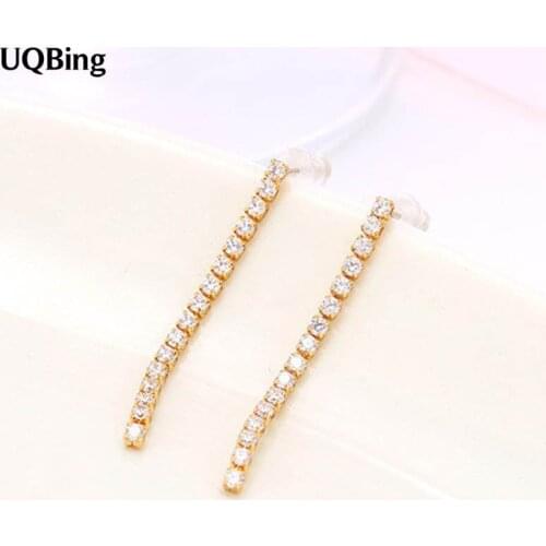Free Shipping Korean Fashion Zircon Crystal Earrings 925 Sterling Silver Long Tassel Earrings For Women Jewelry