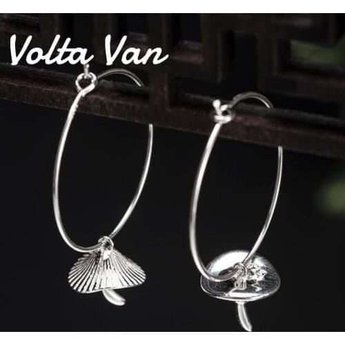 Volta Van Women Hoop Earrings Pendientes Plata 925 Sterling Silver 2021 New Fine Jewelry Elegant Trendy Mushroom Earrings