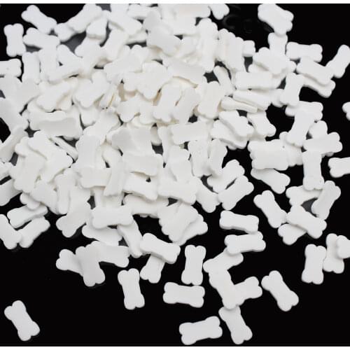 100g/lot Hallowee Bone Slices Polymer Clay Lovely Osso Sprinkles Pottery for Toys Decoration Crystal Mud DIY Filler Accessories