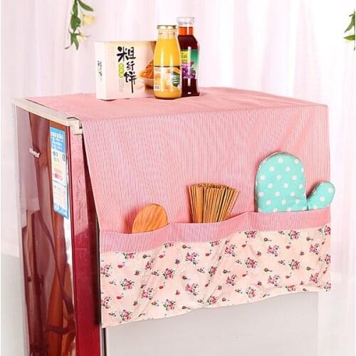 2PCS/LOT Creative Fresh Style Refrigerator Towel Hanging Storage Bag Refrigerator Dust Cover