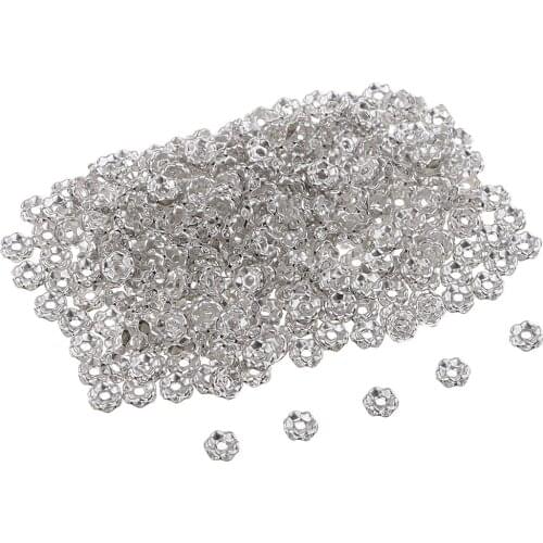 300x Rhinestone Rondelle Spacer Beads Bracelet Necklace Jewelry Findings 6mm