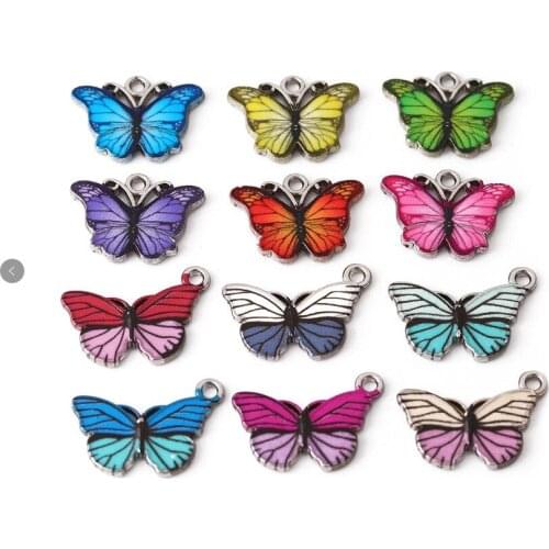5Pcs/set Resin Butterfly Jewelry Making Supplies Accessories Fashion Multicolor Charm Jewelry for Making DIY Earrings Necklaces