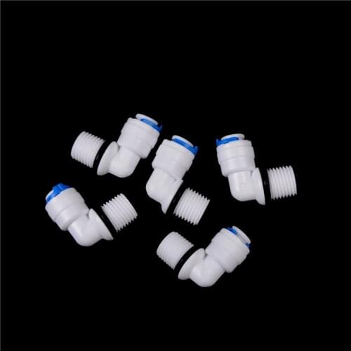 5pcs 1/4" Male Thread - 1/4" OD Tube RO Water Purifier Reverse Osmosis Aquarium System Connector
