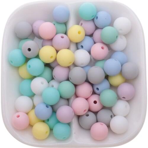 50PCS Baby Teether beads 9mm silicone silicone teething beads BPA Free Silicone Bead Baby Teething Necklace Accessories Toy