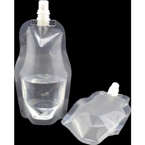 500pcs/lot 250ml Stand-up Transparent Plastic Drink Packaging Bag Spout Pouch for Beverage Liquid DIY Juice Milk Coffee ZA4193