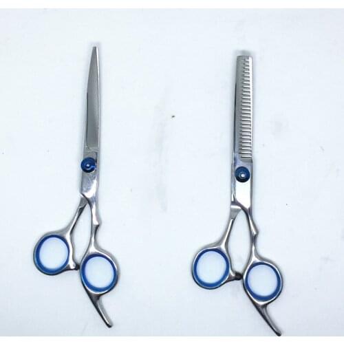 6 inch Cutting Thinning Styling Tool Hair Scissors Stainless Steel Salon Hairdressing Shears Regular Flat Teeth Blades