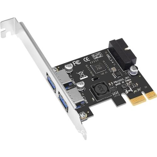 USB 3.0 PCI-E Expansion Card Adapter 2 Port USB3.0 Hub Internal 19pin 19 pin Header USB 3 to PCIE PCI Express Adapter Card
