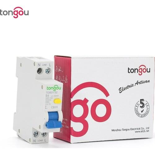 Curve B RCBO 6A 30ma 1P+N DPN Residual Current Circuit breaker with over current and Leakage protection