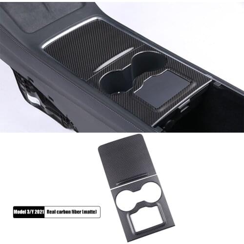 Car Accessories Interior For Tesla Model 3/ Y 2020-2021Real Carbon Fiber Car Central Control Panel Protective Patch