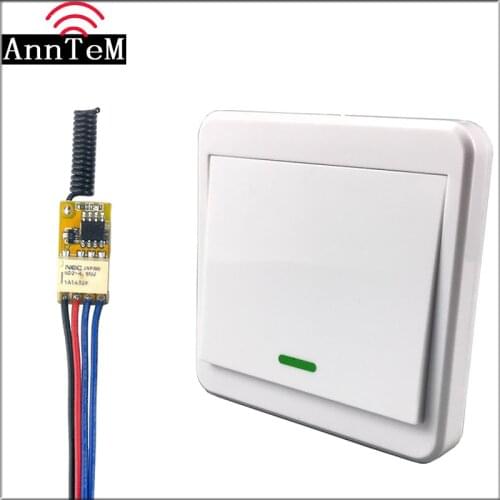 Anntem RF 433Mhz door lock button On/off wireless remote control switch battery Power on 86 wall mount Relay controller module