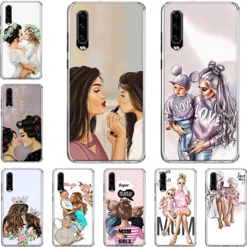 Black Brown Hair Baby Mom Girl Queen Phone Case For Huawei P10 P20 P30 P40 Mate 30 20 10 Lite Pro P Smart Z Plus 2019 2018 Cover