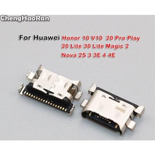 ChengHaoRan 10pcs USB Jack Charging Dock Socket Plug Connector For Huawei Honor 10 V10 20 Pro P20 P30 Lite Mate 20 Lite Nova 2S