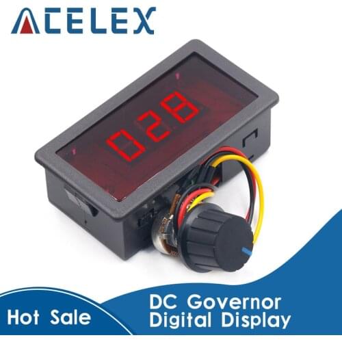 DC Governor Digital Display 12V24V Reducer Motor High Power Speed Regulating Switch PWM Poleless Speed Regulating Control Board