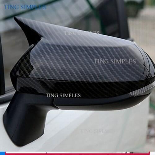 For Toyota Corolla 2020 2021 Carbon Fiber/ABS CHROME Color Side Mirror Wing Mirrors Rear-view Mirror Decorate Cover Trim