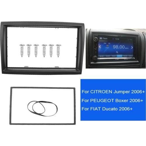 Double Din Fascia For PEUGEOT CITROEN Jumper 2006+ FIAT Ducato 2006+ Boxer 2006+ Radio CD DVD Audio Dash Mount Trim Frame