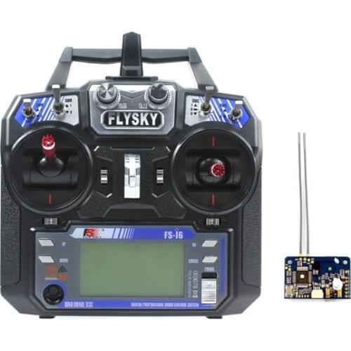 Flysky FS-i6 6CH 2.4G AFHDS 2A LCD Transmitter Radio System w/ FS-X6B Receiver for Mini FPV Racer RC Airplanes Multi-copter