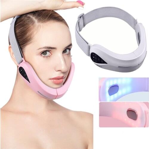 CkeyiN Ems Light Photorejuvenation Vibration Face Lifting Skin Massager Anti-Wrinkle Facial Slimming Chin V Line Lift Belt