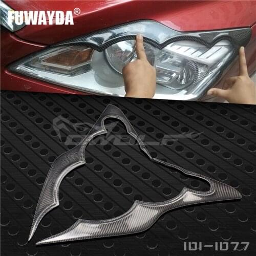FUWAYDA 2pcs High Quality Real Carbon Fiber decoration Headlights Eyebrows Eyelids cover for FORD Classic Focus 09-11