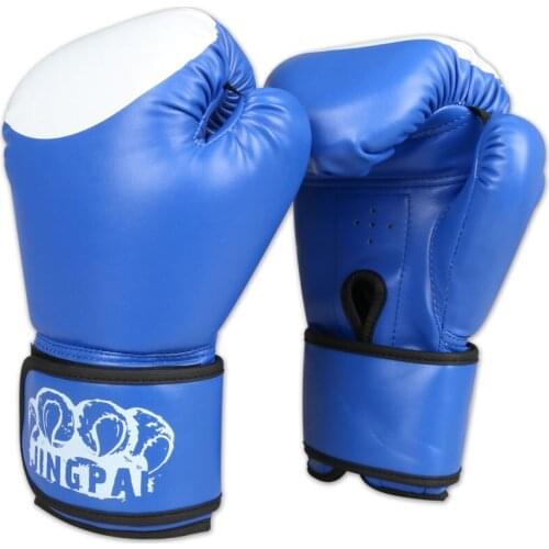 GINGPAI 10oz PU Muay Thai Adults Kids Boxing Gloves MMA GYM Sanda Kungfu Wushu Fighting Sandbag Training Competition Accessories