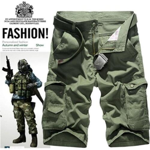 Summer 2021 Outdoor Sport military Hiking Baggy Mountaineering Climbing Cargo Overalls Cotton Camping Shorts Plus Size 6XL