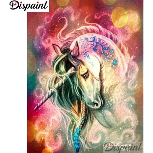 Dispaint Full Square/Round Drill 5D DIY Diamond Painting "color unicorn" 3D Embroidery Cross Stitch Home Decor Gift A18477