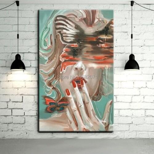 New Arrival Handmade High Quality Low Price Abstract Lady Portrait Oil Painting On Canvas Modern Lady Portrait Oil Painting