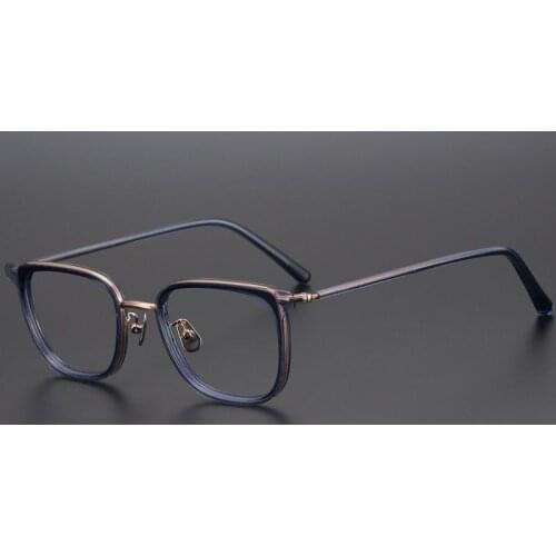 High Quality Brand Designer Computer Glasses Frame Men Square Literature Acetate Titanium Eyeglasses Women Lightweight Oculos