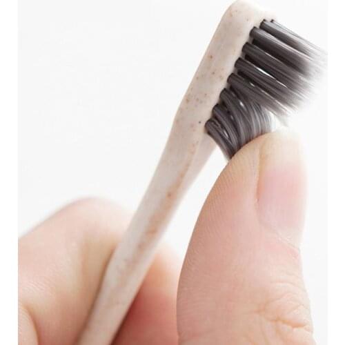 Hot Soft Bamboo Charcoal Toothbrush Wheat Straw Environmental Protection Handle Traveling Portable Tooth brush