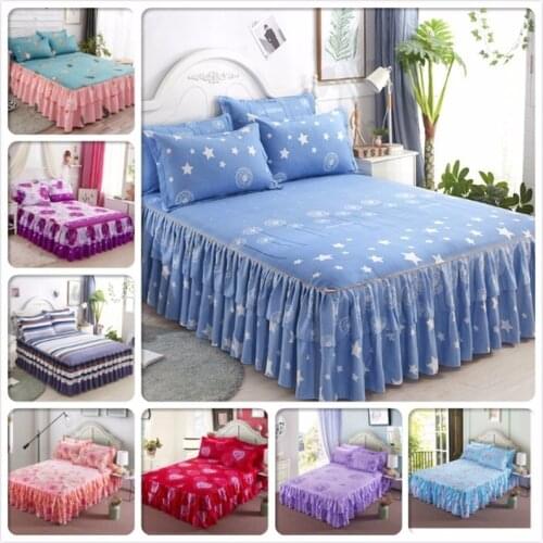 New Fashion Bed Skirt Kid Princess Adult Bedskirt Single Twin Full Queen King Size Bed Cover Linen Bedspreads 150x200 180x200 Cm