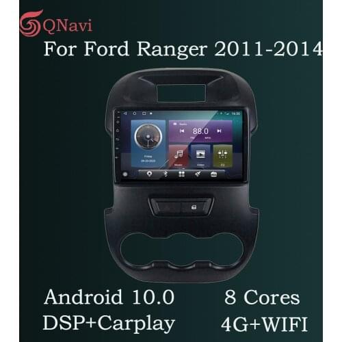 QNavi 8-Core Android 10.0 Car Radio DVD Navigation GPS For Ford Ranger 2011-2014 Steering Wheel Control Ai Voice Controls 9" IPS