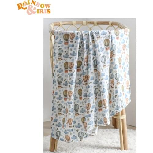 Rainbow&Iris #Premium Quality#Bamboo Cotton High Density Muslin Swaddle Baby Bed Sheet Ins Fashion Newborn Photo Background