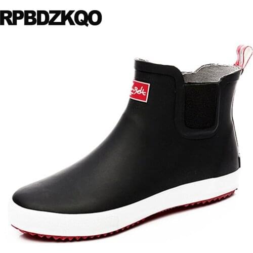 Rubber Fishing Boots Men Shoes Plus Size Thick Soled Fur Booties Winter Ankle Camouflage Waterproof Black High Top Cheap Rain