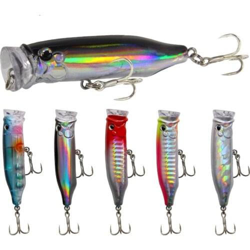7cm 9.4g popper topwater fishing lures professional Arouse water splash Attract big fish 3D Eyes Artificial Bass Wide Wobble