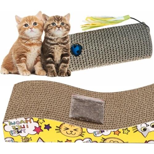 Cat Scratch Board S-Shaped Corrugated Paper Cat Toys With Cats Claw Grinding Nail Scraper Mat Mattress Large Size Sofa Design
