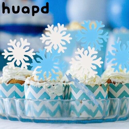 Snowflake Christmas Cake Decoration Tool Cupcake Topper Wedding Baby Shower Child Birthday Decoration Frozen Party