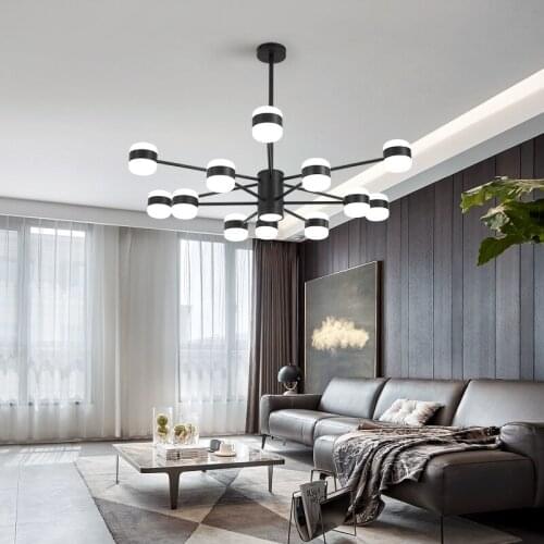 Modern LED Black Ceiling Chandelier Lighting Living Room Bedroom Chandeliers Creative Home Pendant Lighting Fixtures Lustre Lamp